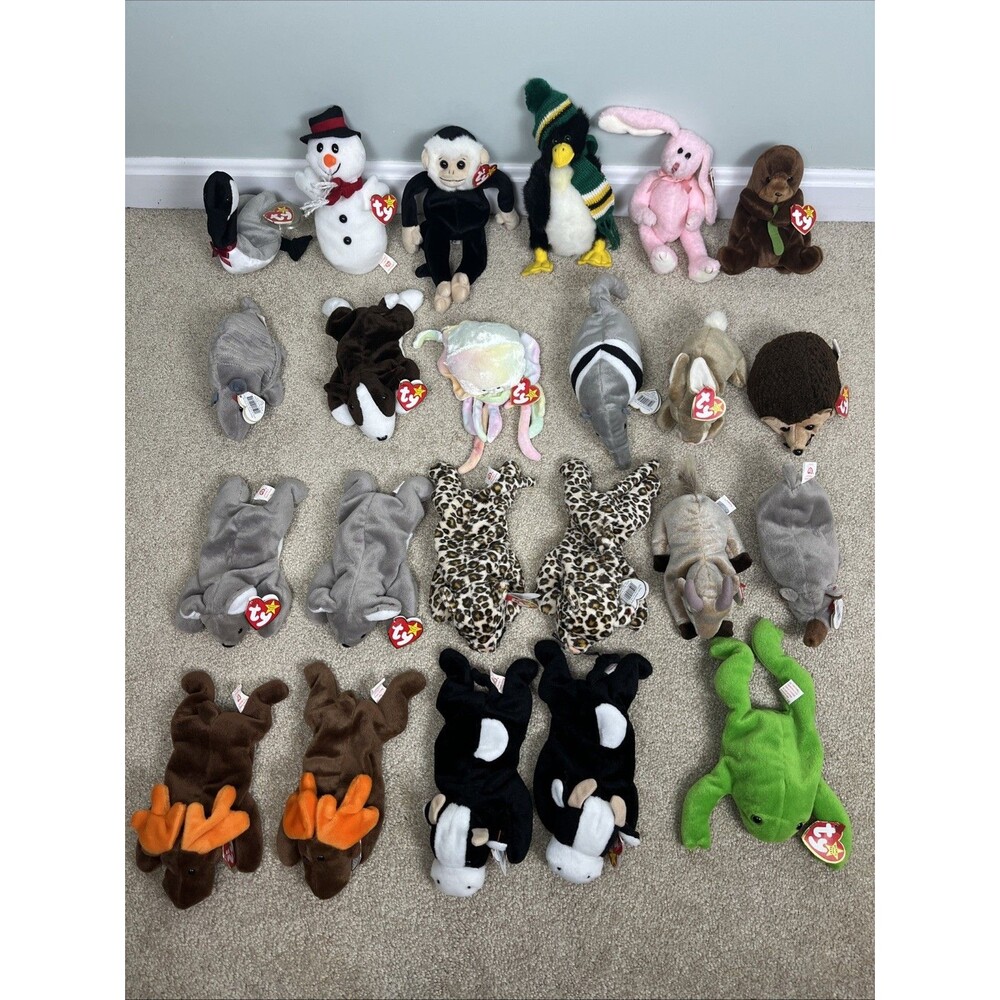 1990s TY Beanie Babies Mixed Lot of 23‎ All With Tags Clean